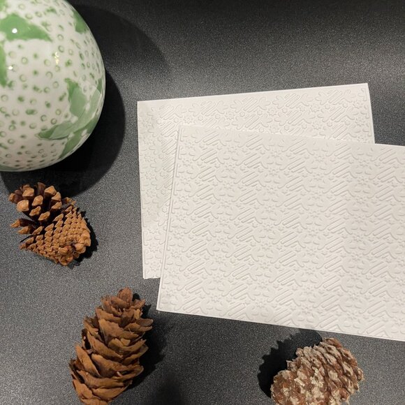 Peppermint Twist Embossed Holiday Cards, White Holiday Cards Set, Handmade Elega - Picture 6 of 6